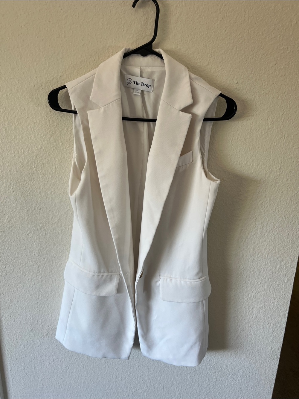 Sleek Sleeveless Blazer Vest in Ivory by The Drop
